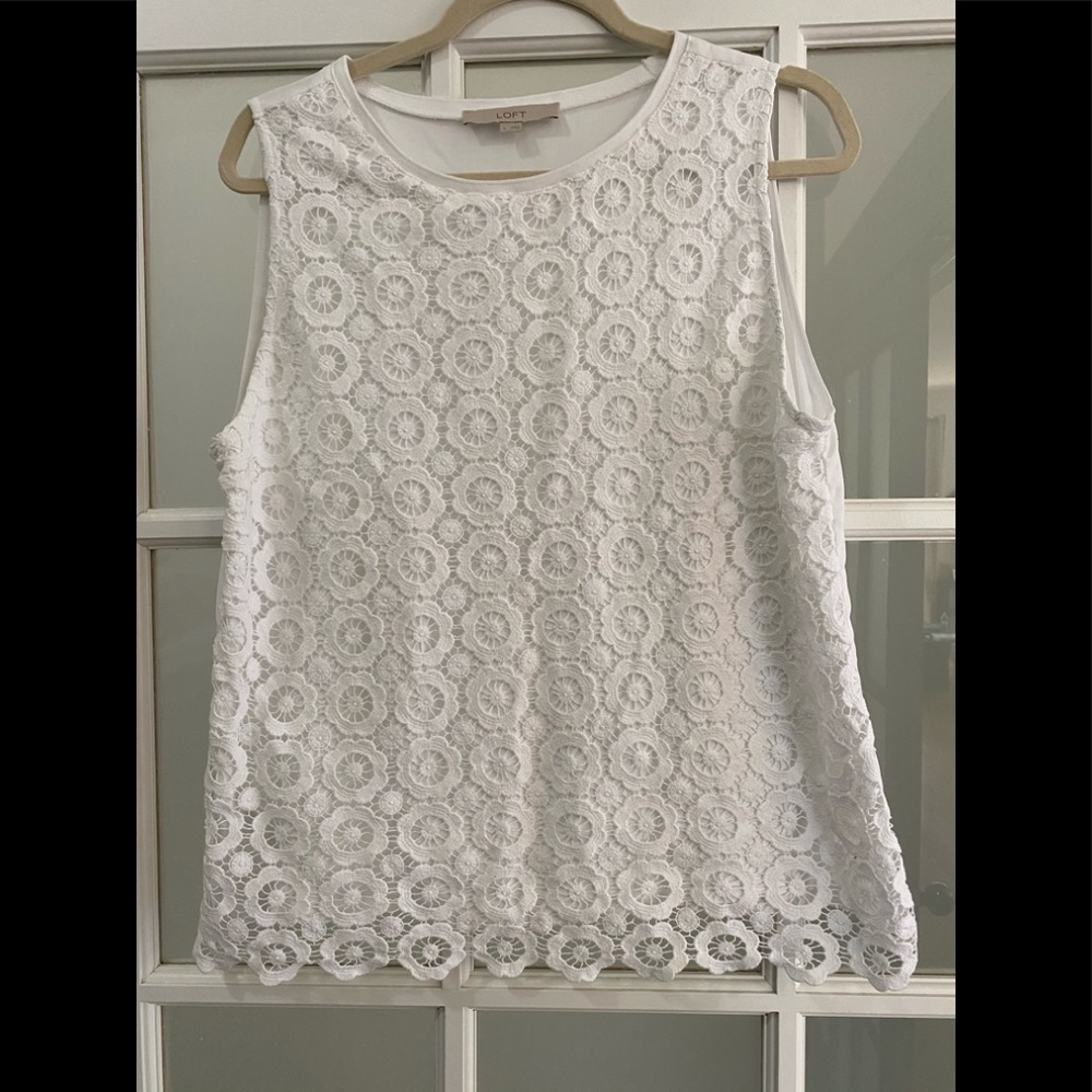 LOFT lace front t shirt top